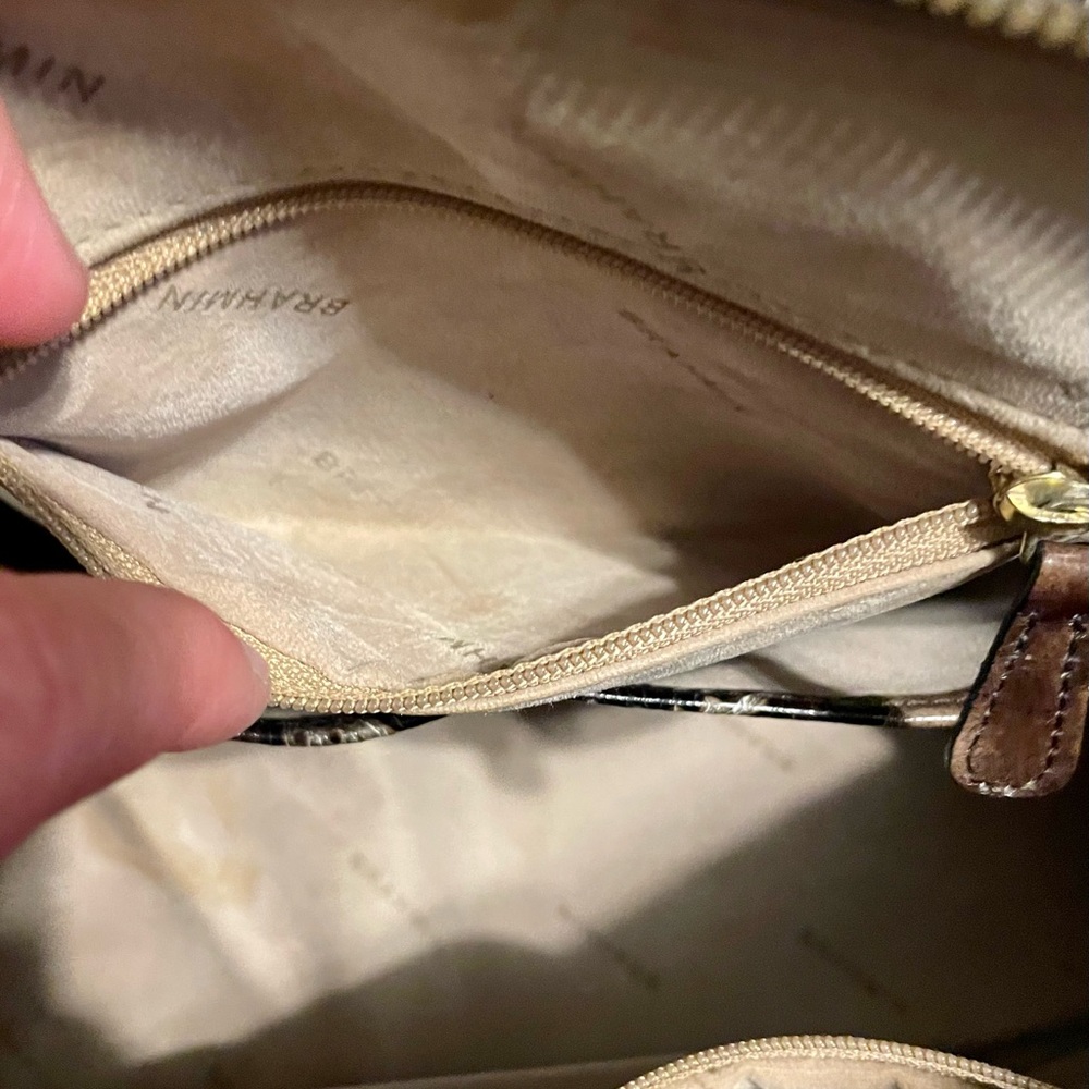 ✨RARE Brahmin Vivian- Espresso Fresco handbag black & brown embossed leather✨ - Picture 7 of 13